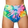 Roma Costume 3319 - Tie Dye - Printed High-Waisted Puckered Shorts Rave Wear