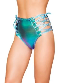 Roma Costume Rave Wear 3604 - 1pc High-Waisted Shorts With Lace-up Detail