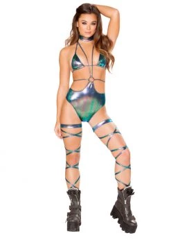 Roma Costume Rave Wear 3612 - 1pc Strappy Romper With O-Ring Detail