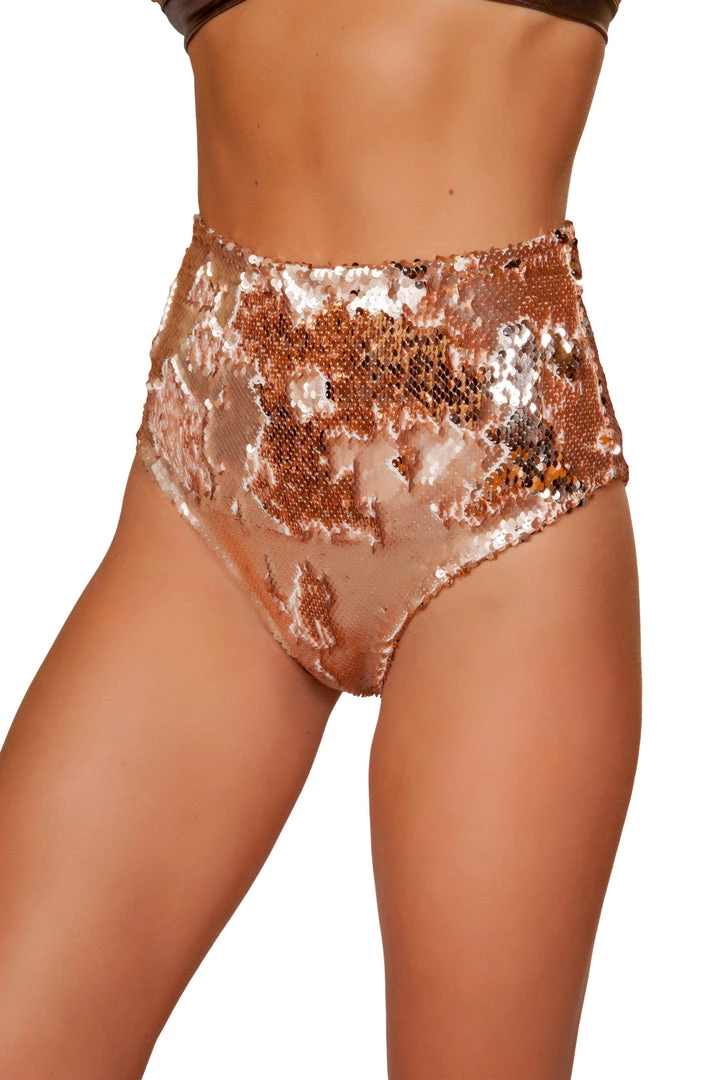 Roma Costume 3617 - 1pc Two-Tone High Waisted Sequin Shorts 1 Roma Costume 3617 - 1pc Two-Tone High Waisted Sequin Shorts
