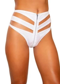 Roma Costume Rave Wear 3728 - Snake Skin Cutout High-Waisted Shorts With Zipper Closure