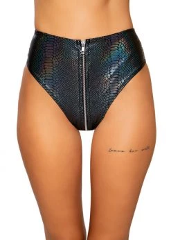 Roma Costume 3739 - Snake Skin High-Waisted Shorts With Zipper Closure