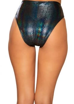 Roma Costume 3739 - Snake Skin High-Waisted Shorts With Zipper Closure