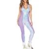 Roma Costume 3802 - 1pc Haltered Catsuit With Mesh And Sequin Detail Rave Wear