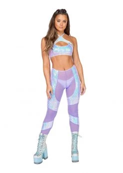 Roma Costume 3803 - 1pc Low Rise Sheer Pants With Sequin Chaps Detail 6 Roma Costume 3803 - 1pc Low Rise Sheer Pants With Sequin Chaps Detail