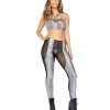 Roma Costume Rave Wear 3856 - Two-Tone Sheer & Snakeskin Pants