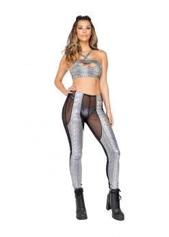 Roma Costume 3854 - Snakeskin Keyhole Crop Top Rave Wear 6 Roma Costume 3854 - Snakeskin Keyhole Crop Top Rave Wear