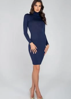 Roma Costume 3955 - Classic Turtle Neck Mini Dress