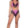 Roma Costume 3986 - Metallic Printed Bikini Top With Fringe Detail