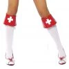 Roma Costume 4007B - Red And White Boot Cuffs Halloween