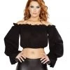 Roma Costume 4769 - Ruffled Pirate Tube Top With Sleeves Rave Wear