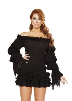 Roma Costume 4770 - Ruffled Pirate Dress With Sleeves & Multi Layered Skirt