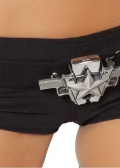 Roma Costume Rave Wear 4780 - Double Gun Belt Buckle With Star Detail
