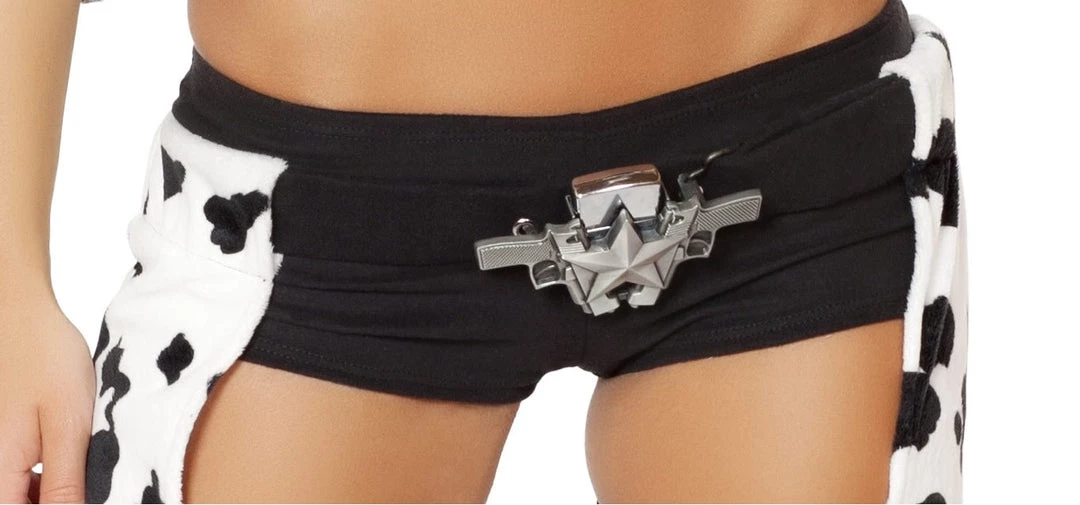 Roma Costume Rave Wear 4780 - Double Gun Belt Buckle With Star Detail 1 Roma Costume Rave Wear 4780 - Double Gun Belt Buckle With Star Detail