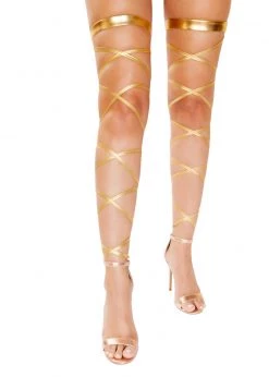 Roma Costume 4929 - Pair Of Metallic Leg Wraps