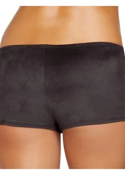 Roma Costume, Inc. SH224 Black Suede Boy Shorts Rave Wear