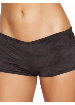 Roma Costume, Inc. SH224 Black Suede Boy Shorts Rave Wear