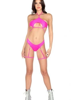 Roma Costume Rave Wear 6039 - Underboob Cutout Tie Top