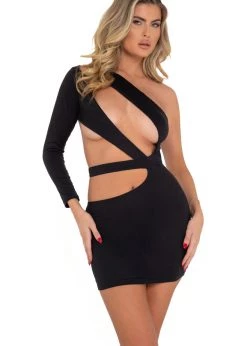 Roma Costume, Inc. 6049 - One Sleeve Hollow Out Bandage Mini Dress