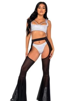 Roma Rave Wear 6075 - Mesh Bell Bottoms Chaps