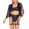 Roma Rave Wear 6073 - Shimmer Crop Top With Fringe Detail