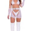Roma Rave Wear 6083 - Mesh With Stars Print Chaps With Belt