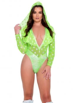 Roma 6085 - Two-Tone Hooded Romper Rave Wear