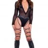 Roma 6086 - Sheer Mesh Long Sleeved Romper