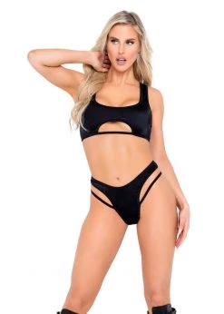 Roma Rave Wear 6132 - Crop Top With Keyhole Cutout