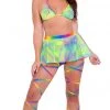 Roma Rave Wear 6142 - Tie-Dye Fishnet Flare Skirt