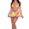 Roma Rave Wear 6141 - Tie-Dye Fishnet Bikini Tie-Top