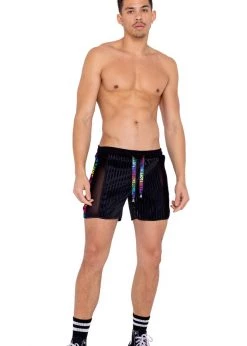 Roma Rave Wear 6151 - Men’s Pride Two-Tone Biker Shorts