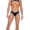 Roma 6154 - Men’s Briefs With Fishnet Panel Rave Wear
