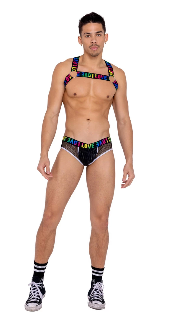 Roma 6154 - Men’s Briefs With Fishnet Panel Rave Wear 1 Roma 6154 - Men’s Briefs With Fishnet Panel Rave Wear