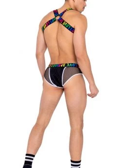 Roma 6154 - Men’s Briefs With Fishnet Panel Rave Wear