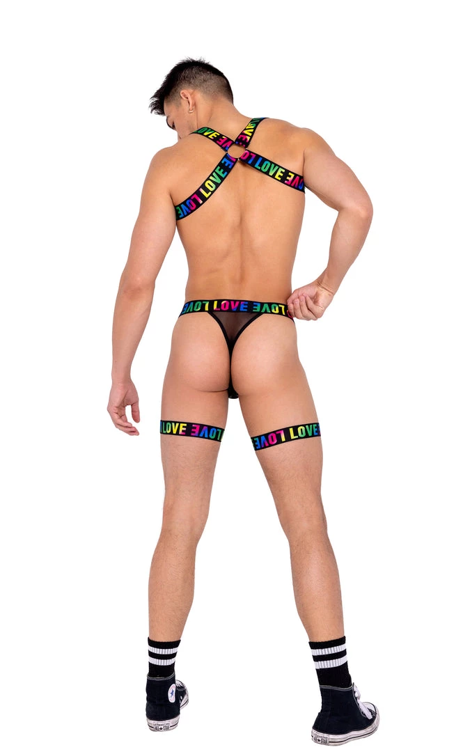 Roma 6158 - Men’s Pride Thong With Attached Garters 2 Roma 6158 - Men’s Pride Thong With Attached Garters