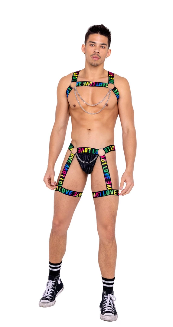 Roma 6158 - Men’s Pride Thong With Attached Garters 1 Roma 6158 - Men’s Pride Thong With Attached Garters