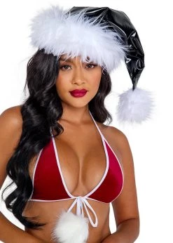 Roma Costume, Inc. C201 - Vinyl & Faux Fur Santa Hat
