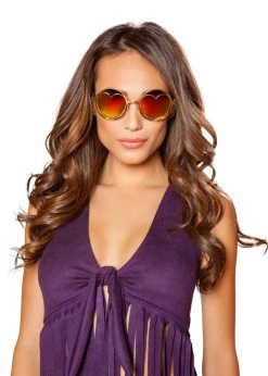 Roma Costume G108 - Hippie Glasses With Heart Lense Frame