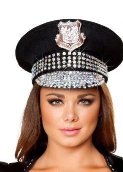 Roma Costume Halloween H4396 Studded Police Hat