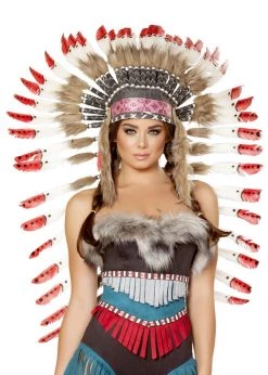 Roma Costume H4727 - Indian Headdress With Red Tips SALE!