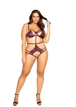 Roma Confidential LI325 - Strappy Crotchless Teddy With Underwire Support