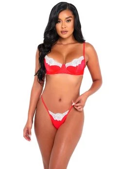 Roma Confidential Lingerie LI394 - 2pc Romantic Rendezvous Lace & Satin Set