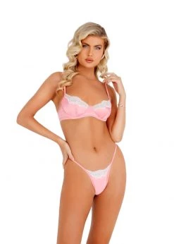 Roma Confidential Lingerie LI394 - 2pc Lace & Satin Underwire Bra Set