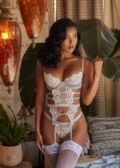 Roma Confidential LI407 - 1pc Embroidered Lace & Satin Bustier Set 21 Roma Confidential LI407 - 1pc Embroidered Lace & Satin Bustier Set