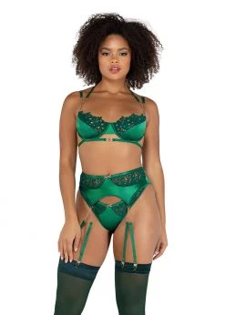 Roma Confidential Lingerie LI409 - 3pc Embroidery Lace & Satin Bra Set 6 Roma Confidential Lingerie LI409 - 3pc Embroidery Lace & Satin Bra Set