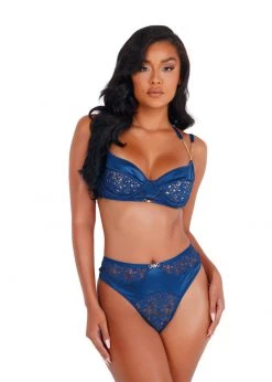 Roma Confidential LI410 - 2pc Satin & Lace Bralette Set Lingerie