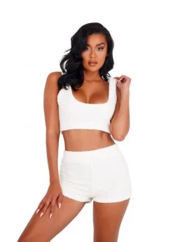 Roma Confidential Lingerie LI412 - 2pc Cozy & Comfy Fuzzy Short Set