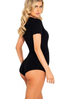Roma Confidential LI413 - 1pc Cozy & Comfy Fuzzy Romper With Snap Closure