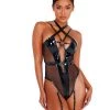 Roma Confidential LI435 - 2pc Vinyl Strappy Bodysuit Lingerie